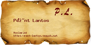 Pánt Lantos névjegykártya